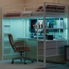 Karl Home Black Twin Metal Loft Bed Frame with Guardrail, 2 Charging Stations, L-Shaped Desk, Storage Shelve, Drawers, LED Lights - 3 of 4