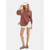 EXLURA Summer 3/4 Length Sleeve Womens Tops Casual Loose V Neck Tunic Tops Oversize T Shirts Solid Basic Tees Blouses 2025 - 4 of 4