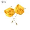 Unique Bargains Wedding Ceremony Anniversary Party Rose Groom Silk Metal Boutonnieres 12 Pcs - 3 of 3