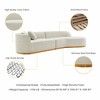 131.89" Daria Linen Upholstered Sofa Sectional with Pillows Ivory - Manhattan Comfort: Modern Modular, Pine Frame, Metal Legs - 3 of 4