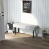 Resenkos 39.4" Faux Leather Upholstered Ottoman Bench - Metal Legs, Padded Seat, for End of Bed/Entryway, Gray - 3 of 4