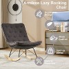 CAVINAS Upholstered Rocking Chair with Wide Backrest and Seat Wood Base, Ergonomic Lounge Chair with Teddy Fabric - 4 of 4