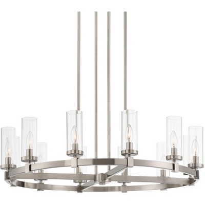 Stiffel Brushed Nickel Wagon Wheel Chandelier 36