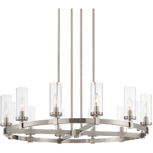 Stiffel Brushed Nickel Wagon Wheel Chandelier 36