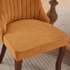 APRILSOUL 37.6 inch H Flocking Linen Dining Chairs Channel Kitchen Dinner Chair Comfy Fabric Upholstered Accent Chair Set of 2 - 3 of 4