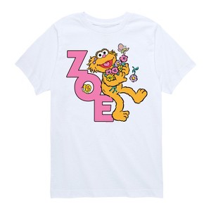 Boys' - Sesame Street - Zoe With Flowers Short Sleeve Graphic T-Shirt - 1 of 4