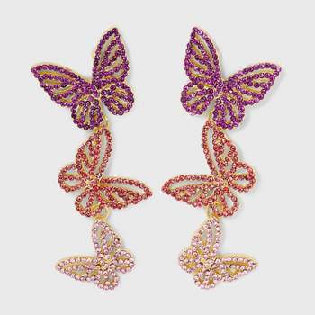 SUGARFIX by BaubleBar Butterfly Three Drop Earrings