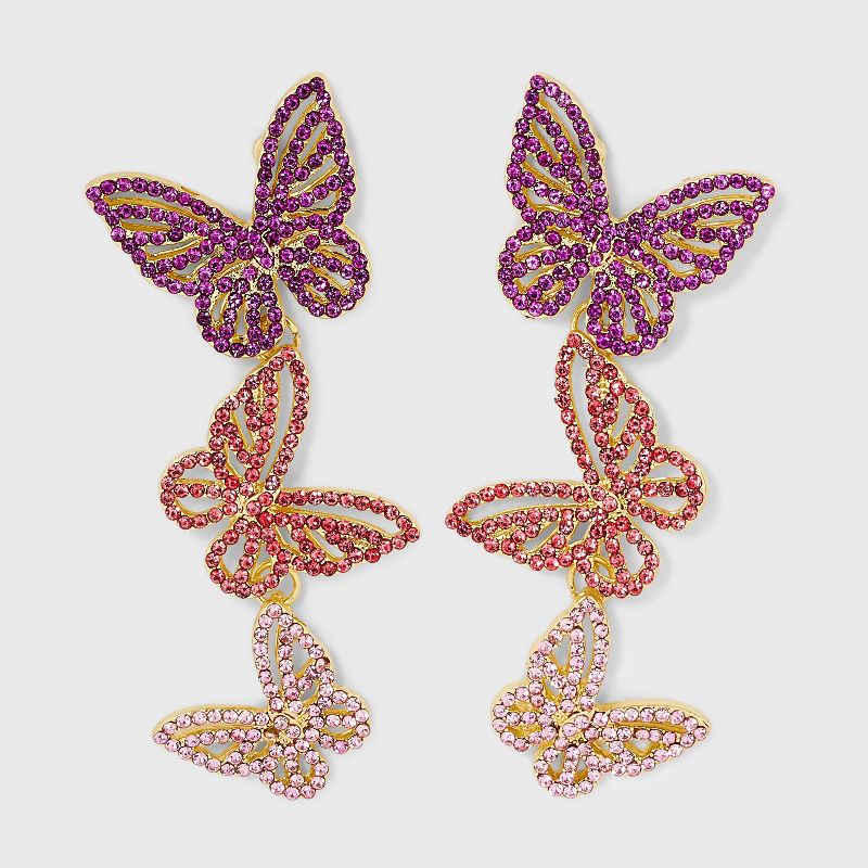 SUGARFIX by BaubleBar Butterfly Three Drop Earrings, 1 of 5