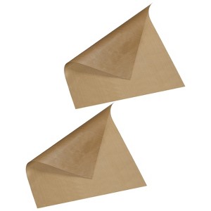 Unique Bargains Glass Fiber Non-Stick Heat Resistant Reusable Baking Mats Brown 19.69" x 15.75" 2 Pcs - 1 of 4