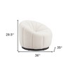 HomeRoots 36" Cream And Black Faux Shearling And Upholstered Barrel Chair - 3 of 4