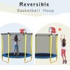 Whisen 65" Toddler Trampoline, Indoor & Outdoor Use, Enclosure, Basketball Hoop & Included Ball - 3 of 4