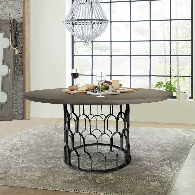 Gatsby Concrete and Metal Round Dining Table Gray - Armen Living, 1 of 7