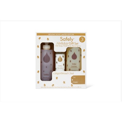 Safely Hand Soap, Room Spray and Dish Soap Holiday Gift Set - Gingerbread Chai - 3pk