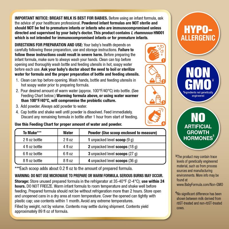 Non-GMO Hypoallergenic Powder Infant Formula - 19.8oz - up &#38; up&#8482;, 6 of 11