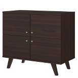 35" Handcrafted Wood Storage Cabinet Console Brown - The Urban Port
