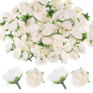Unique Bargains Silk Plastic Small Faux Rose Artificial Flower Heads 1.2 inch - 1 of 4