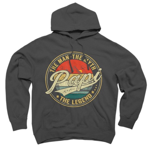 Unisex Design By Humans Vintage Sunset Papi The Man Myth Legend By COVI Pullover Hoodie Charcoal Small