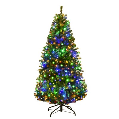 Tangkula 4ft LED Lights Pre-Lit Artificial Christmas Tree w/ Hinged Branches and Metal Stand