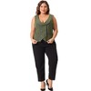 Agnes Orinda Women's Plus Size Double Breasted Retro Lapel Collar with Pockets Suit Vests - image 3 of 4