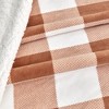 50"x60" Printed Buffalo Check Faux Shearling Throw Blanket Terracotta Orange - Isla Jade: Reversible, Cozy, OEKO-TEX Certified - 2 of 4