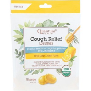 Quantum Health Cough Relief Lozenges - Meyer Lemon & Honey 18 Loz - 1 of 2