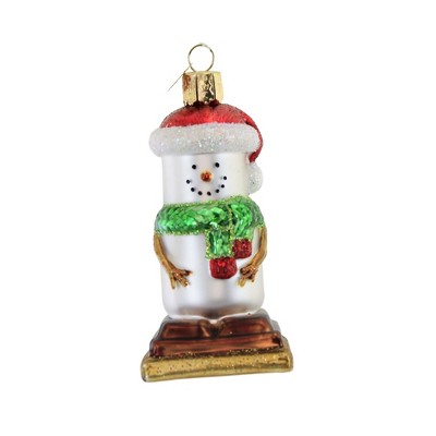 Old World Christmas 3.75 In S'mores Snowman Marshmellows Chocolate Tree Ornaments