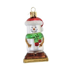 Old World Christmas 3.75 In S'mores Snowman Marshmellows Chocolate Tree Ornaments - 1 of 3