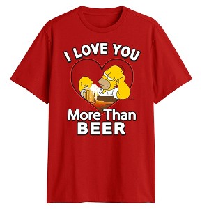 Men's The Simpsons I Homer You More Than Beer T-Shirt - 1 of 4