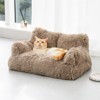 Mewoofun Pet Beds Washable Puppy Sleeping Bed for Cats, Small Dogs, Soft Calming Cat Sofa Bed with Anti Slip Bottom, Brown, 30"*18"*13" - 2 of 4