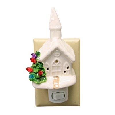 Ganz 6.0 Inch Church Night Light Ceramic Electric Plug-In Plug-In Nightlights