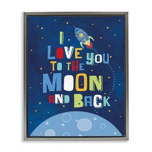Stupell Industries Moon & Back with Rocket Ship, 17" x 21" - 1 of 4