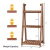 Costway 3-Tier Folding Flower Stand Rack Wood Plant Storage Display Shelf Multipurpose - 2 of 4