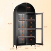SUXXAN 73'' Metal Tall Arched Display Cabinet with Glass Doors and 2 Drawers, Assembly Required,Black - 3 of 4