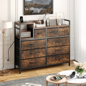 Dresser for Bedroom with 9 Drawer, TV Stand with Charging Station - 1 of 4