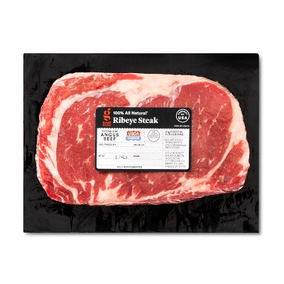 Usda Choice Angus Beef Ribeye Steak 0 68 1 13 Lbs Price Per Lb Good Gather Target