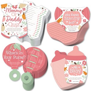 Big Dot of Happiness Girl Little Pumpkin - 4 Fall Baby Shower Games - 10 Cards Each - Gamerific Bundle - 1 of 4