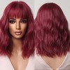 Jessie's Wig 16 Inch Short Looks Ocean Wave Wig Synthetic Wig Burgundy Color 1Pc/Pack - 3 of 4