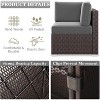 LayinSun 8 Piece Patio Furniture Set with 44" Propane Gas Fire Pit Table, Outdoor Sectional Conversation Set Wicker Rattan Sofa Set - 4 of 4