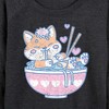 Women's - Instant Message - Kawaii Ramen Shiba Inu Lightweight French Terry Wide Neck Long Sleeve Graphic Shirt - 2 of 4
