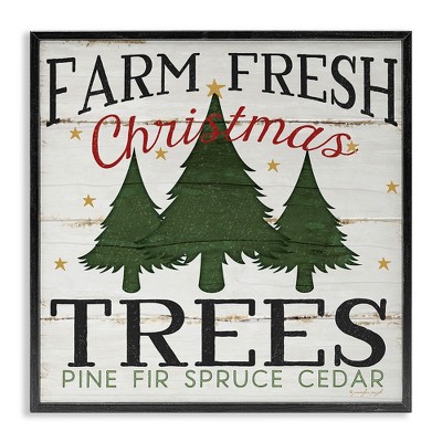 Stupell Industries Farm Fresh Christmas Trees, 17" x 17"