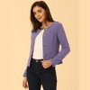 INSPIRE CHIC Women's Casual Fall Round Neck Button Front Elegant Work Blazer - 3 of 4