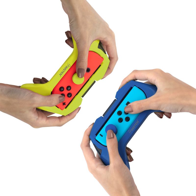 Insten 2 Pack Controller Grips Compatible with Nintendo Switch Joy-Con Controllers, Dark Blue, Neon Yellow, 3 of 12