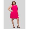 24seven Comfort Apparel Plus Size Solid Color Sleeveless Mini Shift Dress - 2 of 4