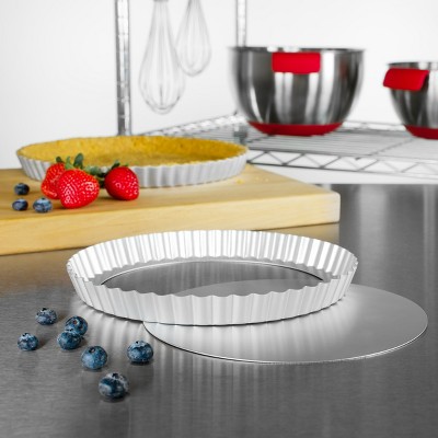 Anodized Aluminum Round Fluted Tart Pan with Removable Bottom