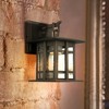 11" Arlington Creek Outdoor Wall Light Matte Bronze - EGLO: Vintage Seedy Glass Sconce - 2 of 3