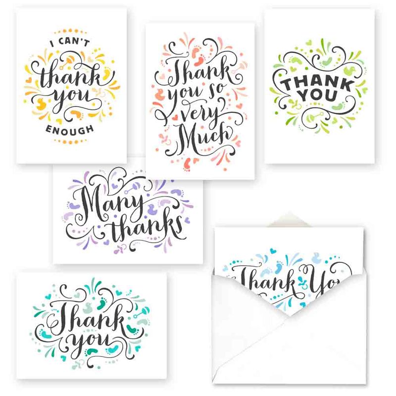 36ct Pretty Baby Thank You Assortment Card Packs, 2 of 3