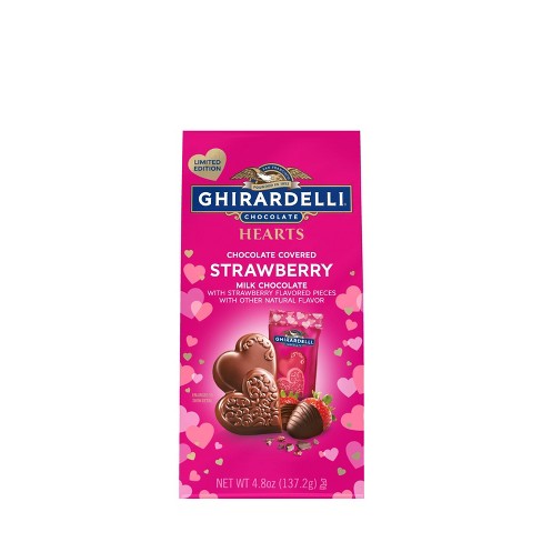 Ghirardelli Valentine's Chocolate Covered Strawberry Milk Chocolate Hearts Bag - 4.8oz - image 1 of 4