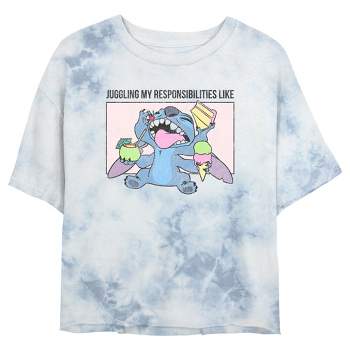 Junior Stitch Tie Dye Crop Top, Disney Shirt for Girls, Blue, Small :  : Clothing, Shoes & Accessories