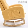 Kumasinova Plush Teddy Fabric Modern Accent Rocing Chair with Extandable Footrest&Side Pockets,Versatile Armchair Rocker with 300lbs Max - 4 of 4