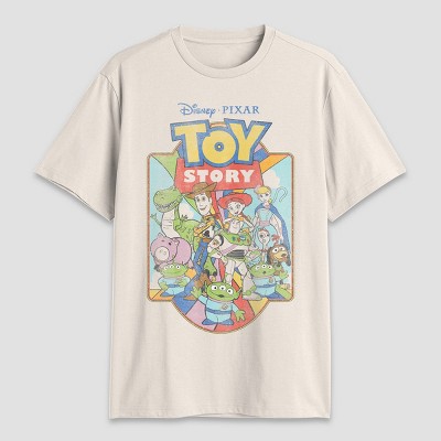 Men's Disney Toy Story Short Sleeve Graphic T-Shirt - Light Beige M